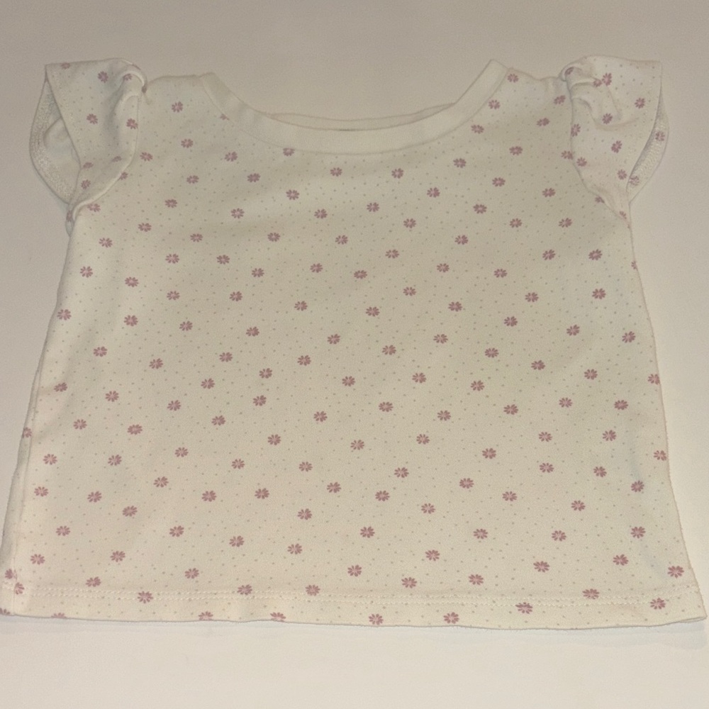 Colored Organics White Tee with Pink Daisy Print